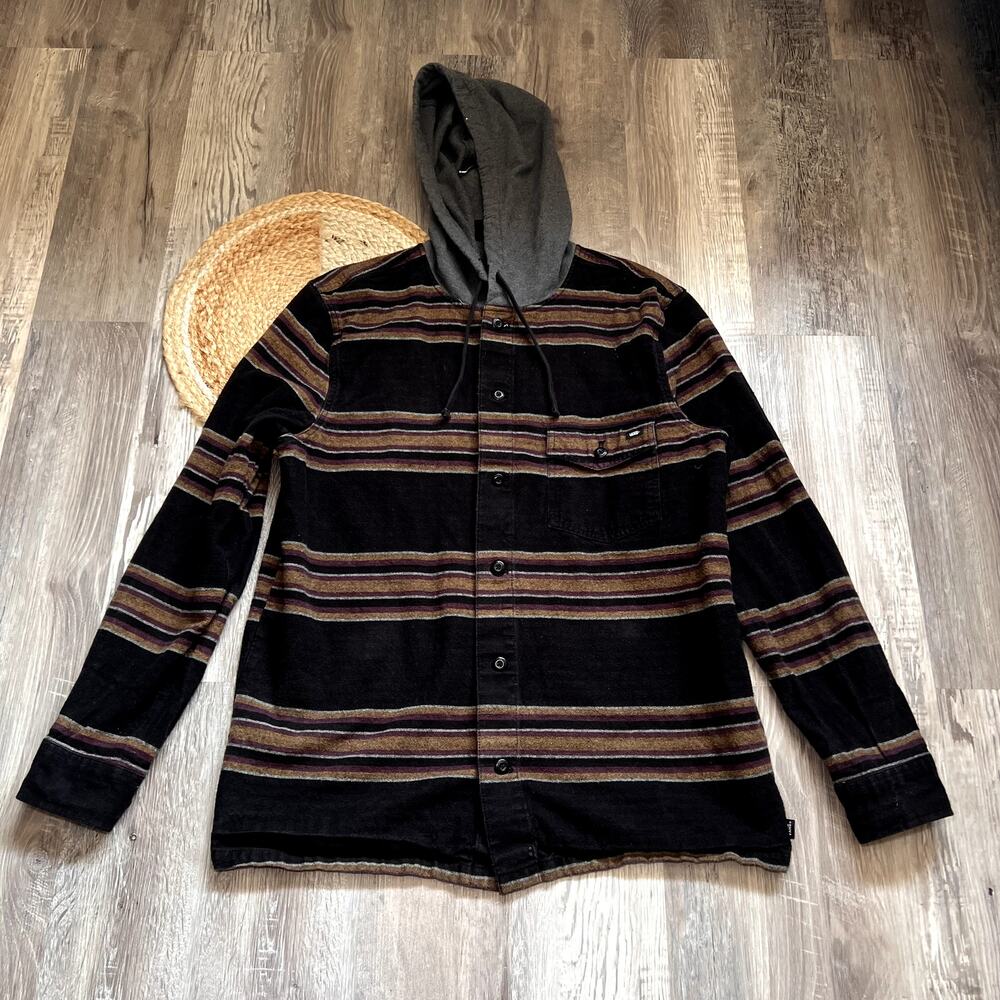 VANS Hooded Flannel Striped Mens Shacket